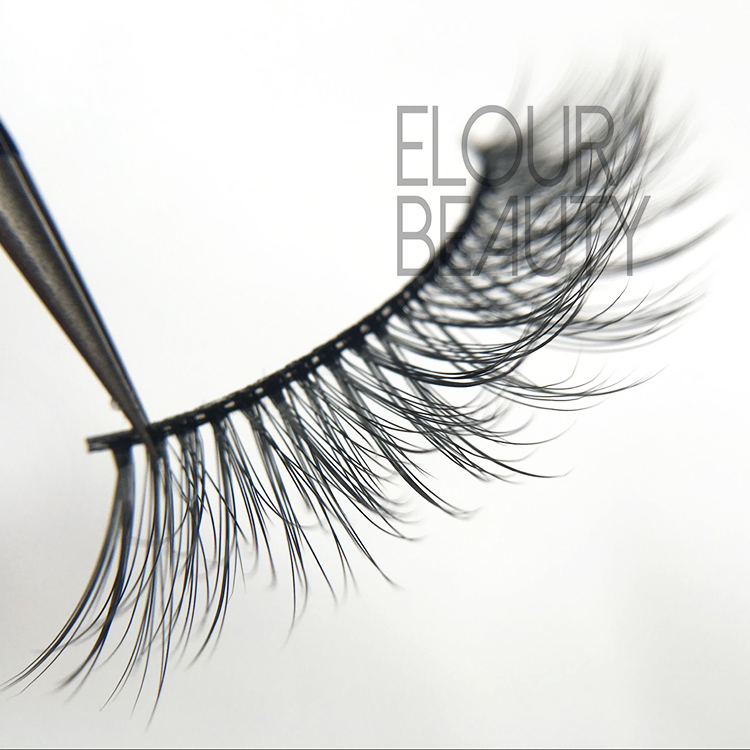 Cheap faux mink 3D invisible bands long eyelashes EJ55 Elour Lashes